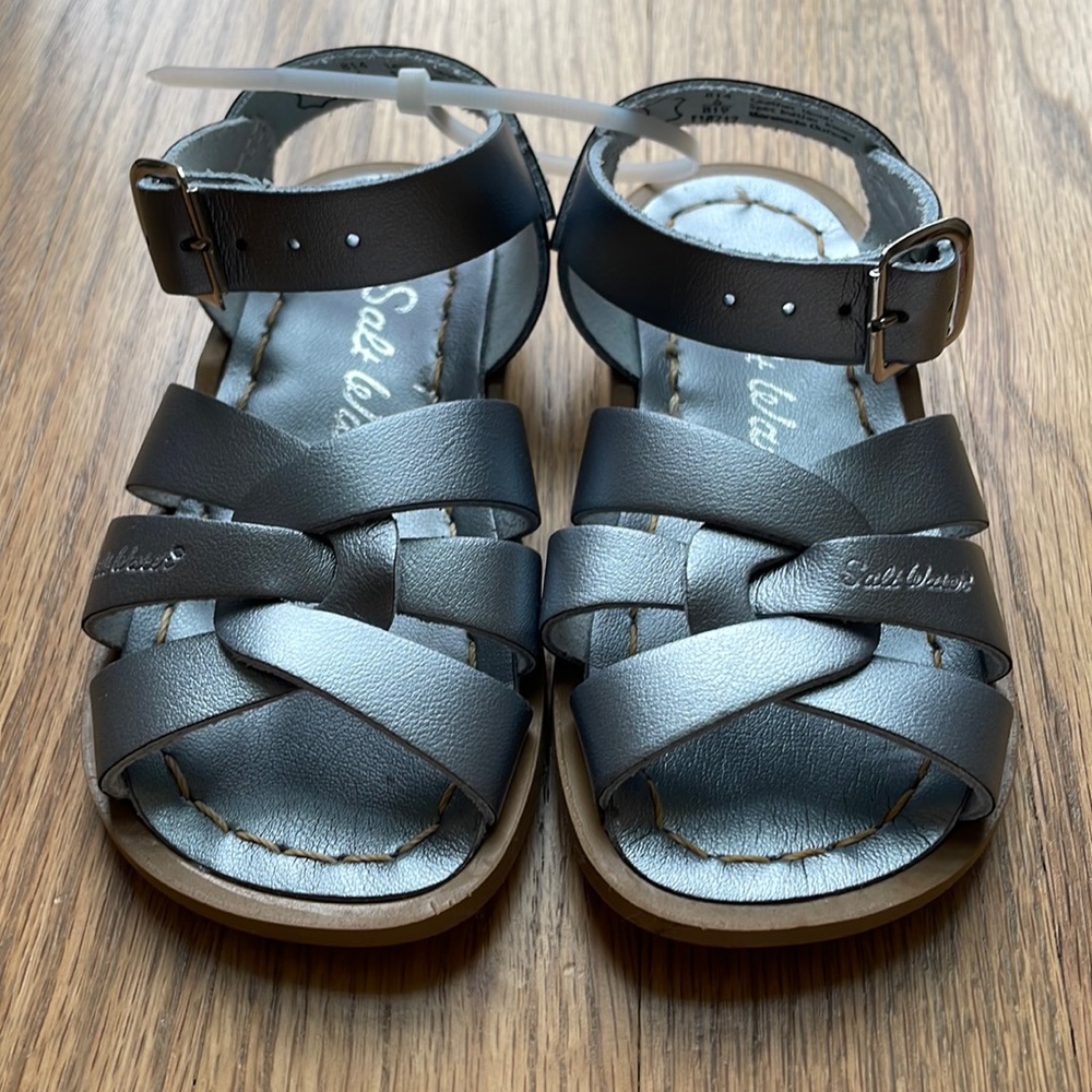 Toddler Saltwater Sandals Silver Size 6